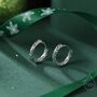 Sterling Silver Hammered Huggie Hoop In Sterling Silver, thumbnail 1 of 12