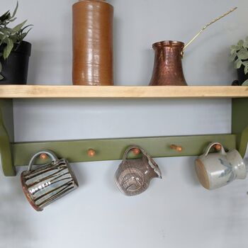 Vintage Wall Mounted Wooden Kitchen Shelf, 4 of 4