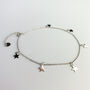Sterling Silver Dangle Star Charm Anklet, thumbnail 1 of 4