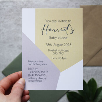 Baby Shower Invitations Printed And Personalised With Envelopes, 4 of 11