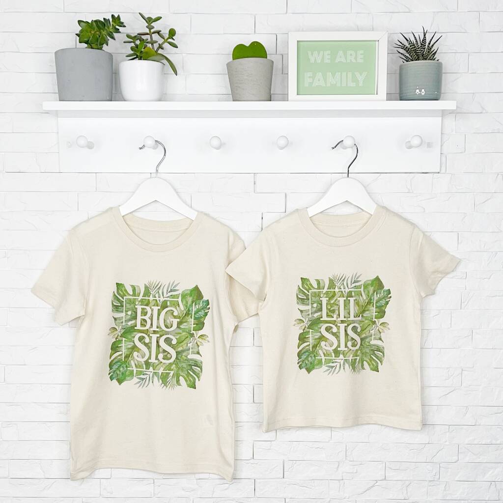 Botanical Big Sis Lil Sis Matching T Shirt Set, 1 of 4
