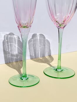 Cute Ombre Ribbed Prosecco Glass, 4 of 7