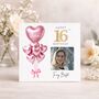 Personalised Best Friend Pink Balloon Photo Birthday Card, thumbnail 2 of 5