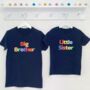 Rainbow Bubble Matching Sibling T Shirt Set, thumbnail 2 of 7