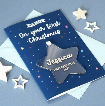 First Christmas Personalised Decoration Keepsake Card, 2 of 2