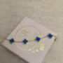 Adina Rose Gold Blue Clover Bracelet, thumbnail 6 of 6