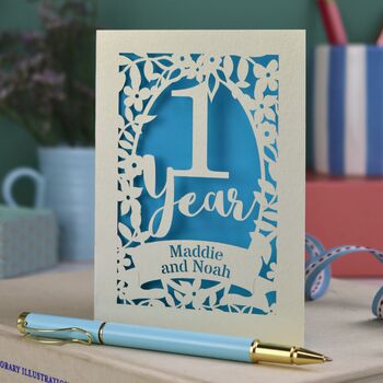 First Anniversary Card One Year Paper Anniversary, 4 of 6