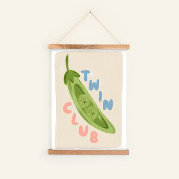 Peas In A Pod Twin Nursery Print, 9 of 11