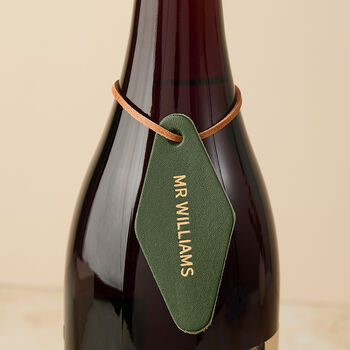 Personalised Leather Diamond Bottle Tag, 9 of 9