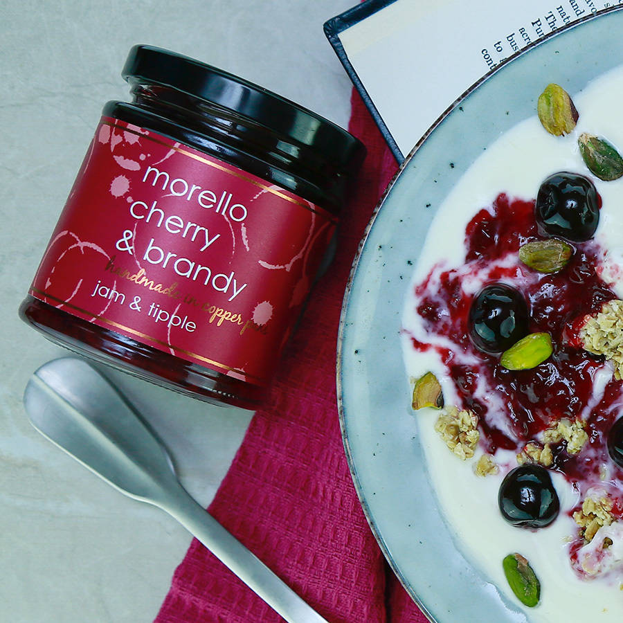 morello cherry and brandy jam by luxury creations