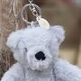 Ste The Plush Light Grey Teddy Bear Keyring, thumbnail 2 of 2