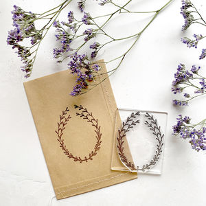 Laurel Leaf Wreath Clear Rubber Stamp