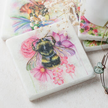 Bumble Bee No2 Italian Marble Drinks Coasters, 4 of 5