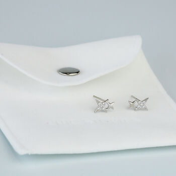 Sterling Silver Twinkling Star Stud Earrings, 6 of 6
