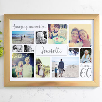 Personalised 60th Birthday Photo Collage, 8 of 10