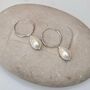 Pearl Sterling Silver Hoop Earrings, thumbnail 1 of 2