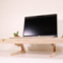 Birch Ply Desktop Screen Stand With Inbuilt Desk Tidy, thumbnail 3 of 11