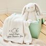 Personalised White Bunny And Shawl Christening Gift Set, thumbnail 1 of 5
