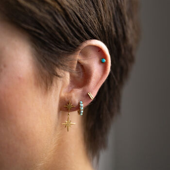 Blue Opal Gold Vermeil Plated Stud Earrings, 4 of 7