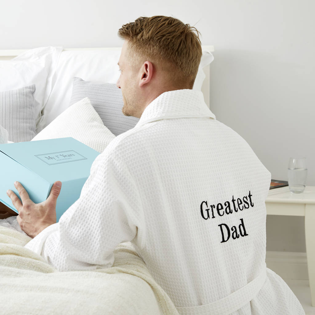Personalised Greatest Dad/Grandad Waffle Robe By My 1st Years