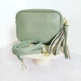 Billie Leather Box Bag Pale Sage Green, thumbnail 2 of 4