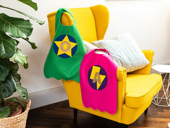 Felt Superhero Cape, Personalised With Letter, For Kids, 3 of 10