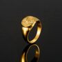 Saint Michael Small Signet Ring Gold Plated Stainless Steel Ring For Men, thumbnail 4 of 12