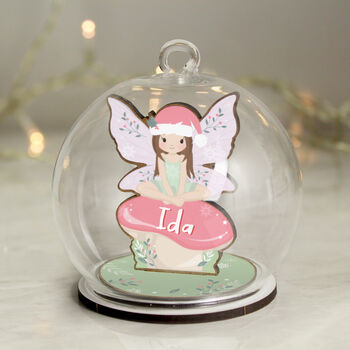 Personalised Wooden Fairy Glass Bauble, 2 of 2