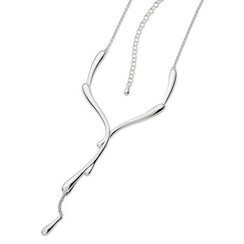 Solid Sterling Silver Dripping Necklace, 2 of 3
