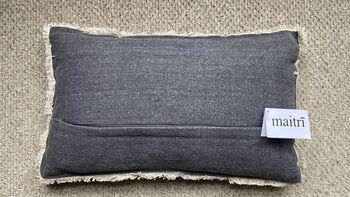 Dara Black Cotton Cushion, 30 X 50, 6 of 8