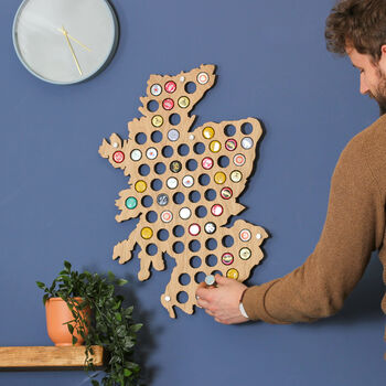 Personalised Scotland Beer Cap Collector Map Art, 3 of 6