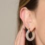 Credo Chunky Hoop Earrings With Mother Of Pearl Beads, thumbnail 1 of 3