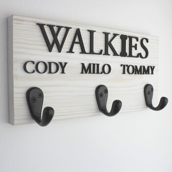 Personalised Walkie's And Names Dog Lead Holder, 6 of 12