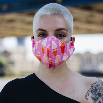Ice Cream In Cotton Candy Pattern Face Mask, 2 of 2