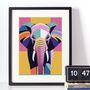 Graphic Elephant Illustration Art Print, thumbnail 2 of 4