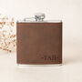 Personalised Initials Leather Hip Flask, thumbnail 3 of 5