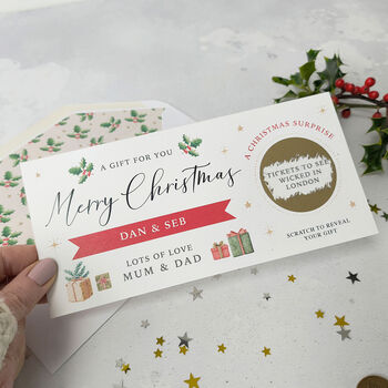 Personalised Christmas Gift Voucher Scratch Card, 4 of 9