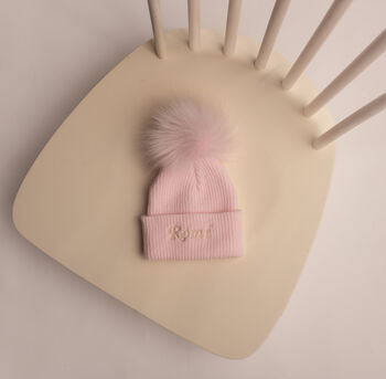 Personalised Baby Hat With Pom Pom, 7 of 8