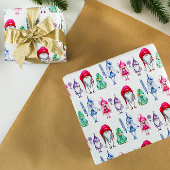 Gonk/Gnome Luxury Wrapping Paper, Christmas Gift Wrap, 6 of 8