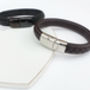Mens Leather Strap And Steel Bracelet, thumbnail 2 of 4