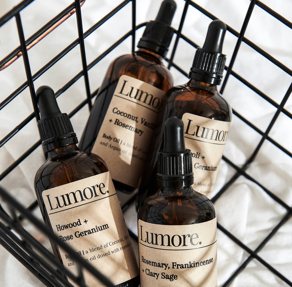 Coconut, Rosemary And Vanilla Body Oil By Lumore.