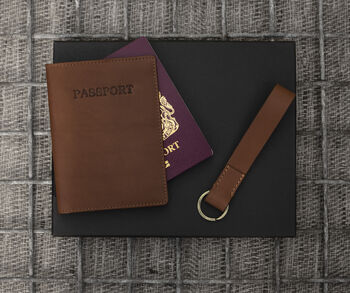 Mens Personalised Leather Travel Gift Set, 8 of 12
