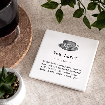 Set Of Two Ceramic Tea Coasters In Gift Box, 5 of 12