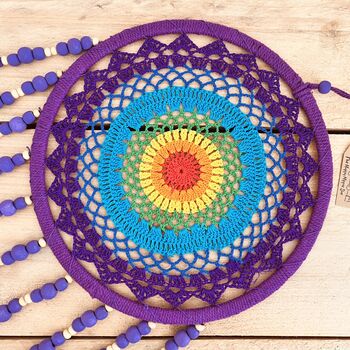 Large Deep Purple Dream Catcher Wooden Beads, 2 of 8
