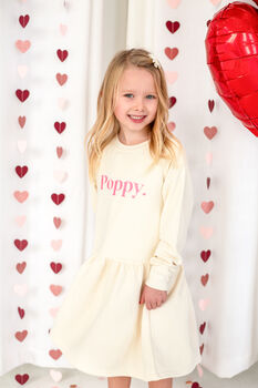 Valentines Personalised Embroidered Name Sweater Dress, 9 of 11