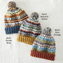 Fair Trade Eco Knit Nordic Unisex Bobble Hat Waste Wool, thumbnail 9 of 12