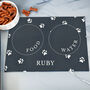 Personalised Black Pet Bowl Mat, thumbnail 1 of 3