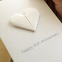 Personalised 30th Pearl Anniversary Origami Heart Card, thumbnail 3 of 6