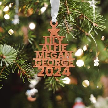 Personalised Christmas Tree Names Decoration, 2 of 3