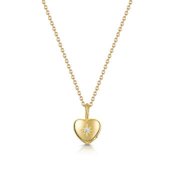 Tiny Crystal Heart Urn Ashes Necklace 18 K Gold Plated, 5 of 7